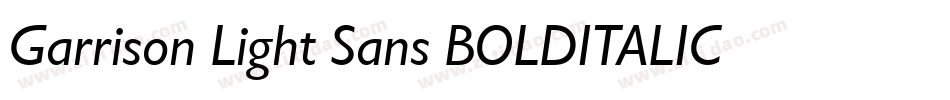 Garrison Light Sans BOLDITALIC字体转换